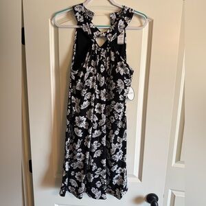 🖤 Soma Black & White Floral Bra Dress – Size Large – NWT 🖤